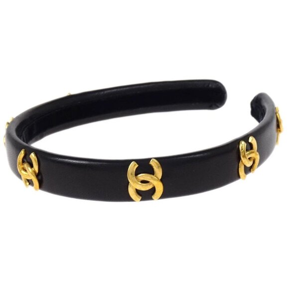 Chanel CC Headband Hair Accessories Black - Picture 1 of 5